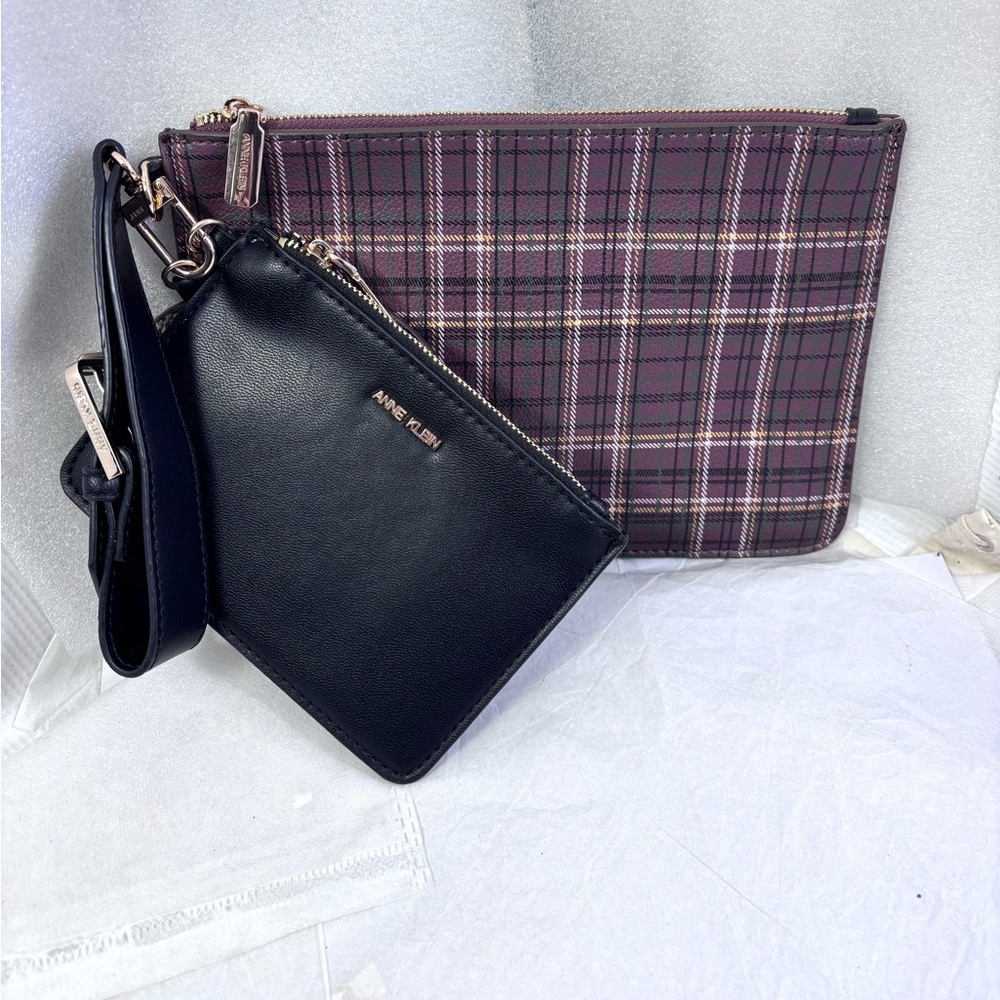 Anne Klein Women’s Zipper Wristlet. Brown/Gold. - Picture 3 of 10